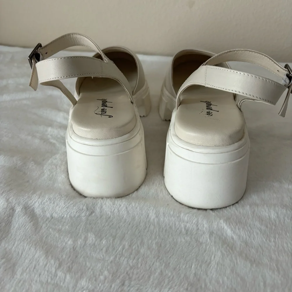 Free People Cream Chunky Platform Mary Jane Sandals